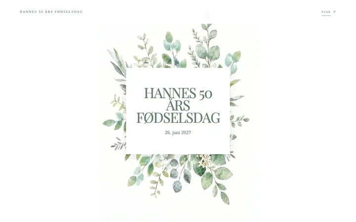 Grønne blade: hjemmesiden til Hannes 50 års fødselsdag