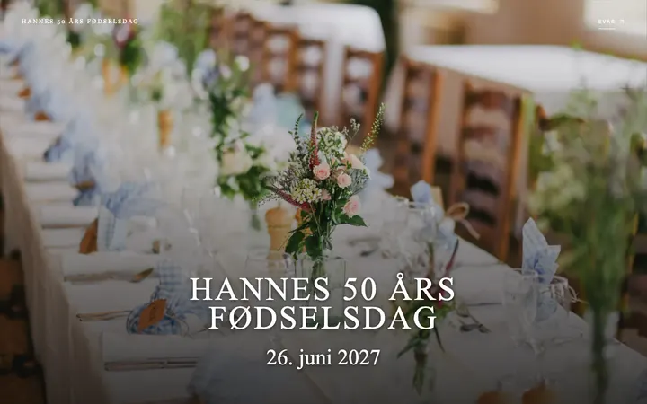 Magisk: hjemmesiden til Hannes 50 års fødselsdag