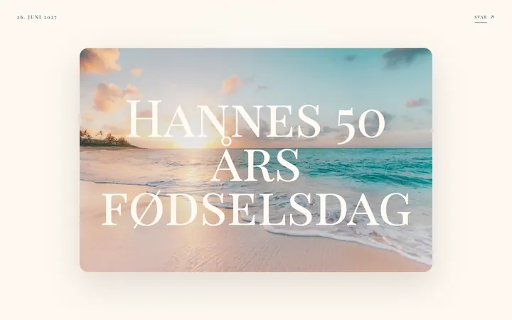 Billedeksplosion: hjemmesiden til Hannes 50 års fødselsdag