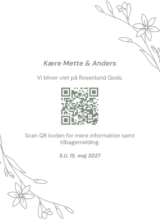 Bagsiden: Kære Mette & Anders og husstandens egen QR-kode