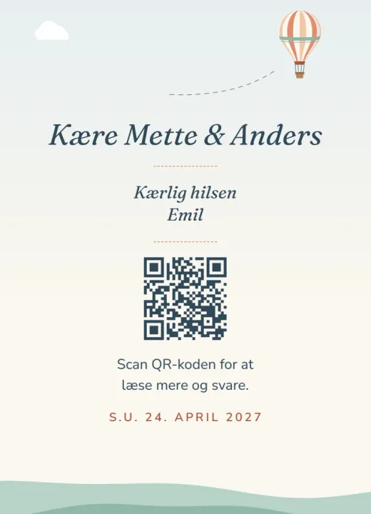 Bagsiden: Kære Mette & Anders og husstandens egen QR-kode