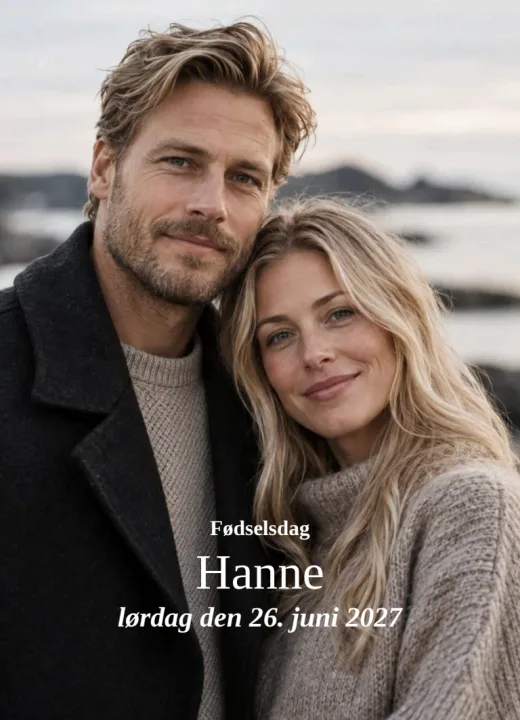 Forsiden af invitationen Magisk til Hanne