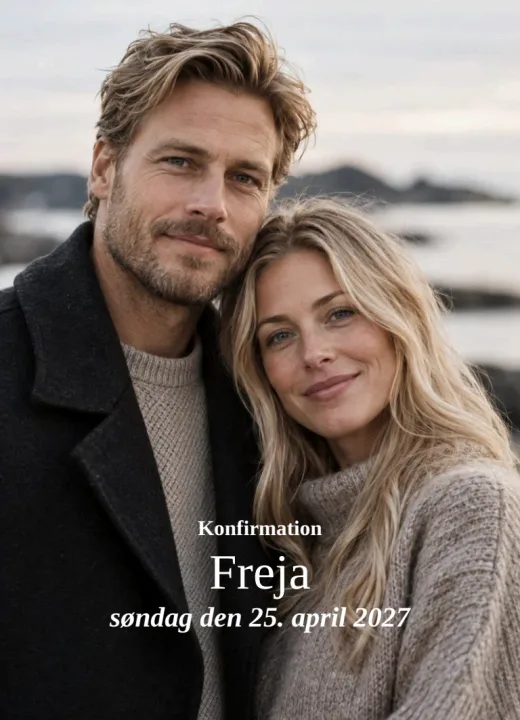 Forsiden af invitationen Magisk til Freja