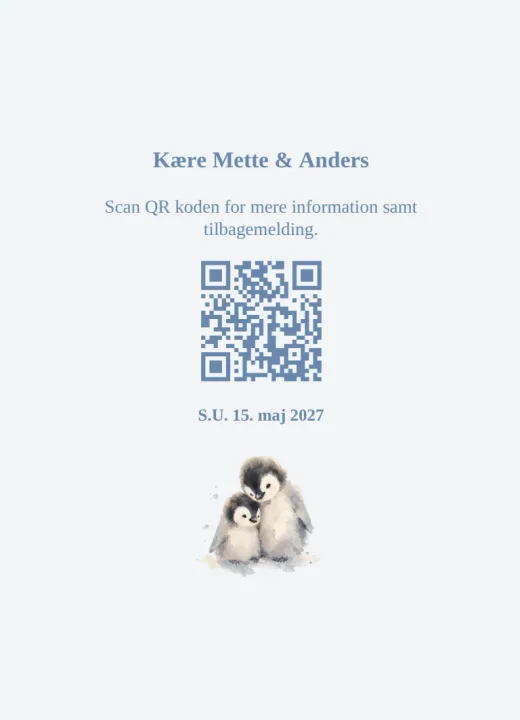 Bagsiden: Kære Mette & Anders og husstandens egen QR-kode