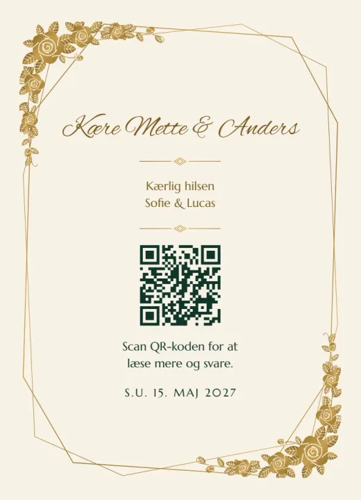Bagsiden: Kære Mette & Anders og husstandens egen QR-kode